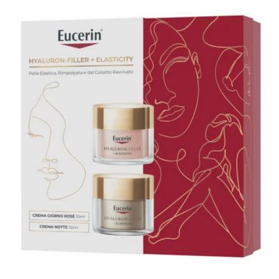 EUCERIN ANTI AGE XMAS PACK ELASTICITY ROSY + NOTTE 2024 1 HYALURON FILLER 15 ML + 1 ELASTICITY CREMA GIORNO ROSE 50 ML + 1 HYALURON FILLER 50 ML + 1 ELASTICITY CREMA NOTTE 50 ML - Farmacia Castello Srl