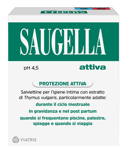 SAUGELLA ATTIVA SALVIETTINE DETERGENTI 10 BUSTINE - Farmacia Castello Srl