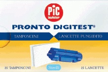 LANCETTE PUNGIDITO PIC DIGITEST GAUGE 28 25 PEZZI + 25 TAMPONCINI ASSORBENTI - Farmacia Castello Srl