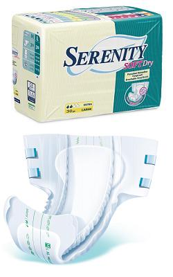 PANNOLONE PER INCONTINENZA SERENITY SOFTDRY FORMATO EXTRA TAGLIA LARGE 30 PEZZI - Farmacia Castello Srl