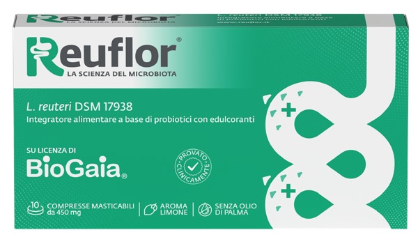 REUFLOR 10 COMPRESSE MASTICABILI AROMA LIMONE - Farmacia Castello Srl