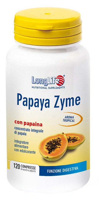 LONGLIFE PAPAYA ZYME 120 COMPRESSE MASTICABILI - Farmacia Castello Srl