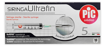 SIRINGA PIC ULTRAFINE 5 ML AGO 14 10 PEZZI - Farmacia Castello Srl