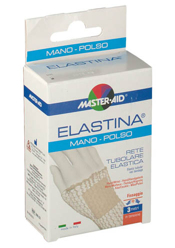 RETE TUBOLARE ELASTICA IPOALLERGENICA MASTER-AID ELASTINA MANO/POLSO 3 MT IN TENSIONE CALIBRO 3 CM - Farmacia Castello Srl