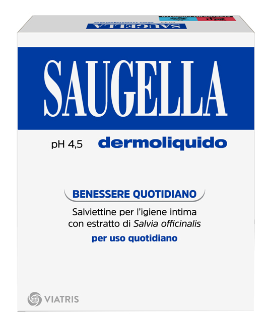 SAUGELLA DERMOLIQUIDO PH 4,5 SALVIETTINE IGIENE INTIMA BENESSERE QUOTIDIANO 10 PEZZI - Farmacia Castello Srl