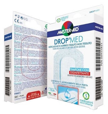 MEDICAZIONE COMPRESSA AUTOADESIVA DERMOATTIVA IPOALLERGENICA AERATA MASTER-AID DROP MED 7X5 5 PEZZI - Farmacia Castello Srl