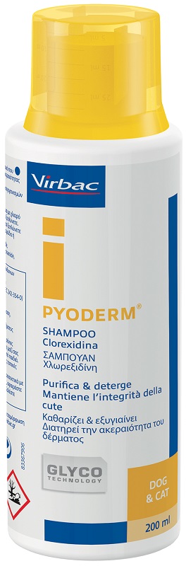 PYODERM SHAMPOO CLOREXIDINA PURIFICA E DETERGE CANE E GATTO 200 ML - Farmacia Castello Srl