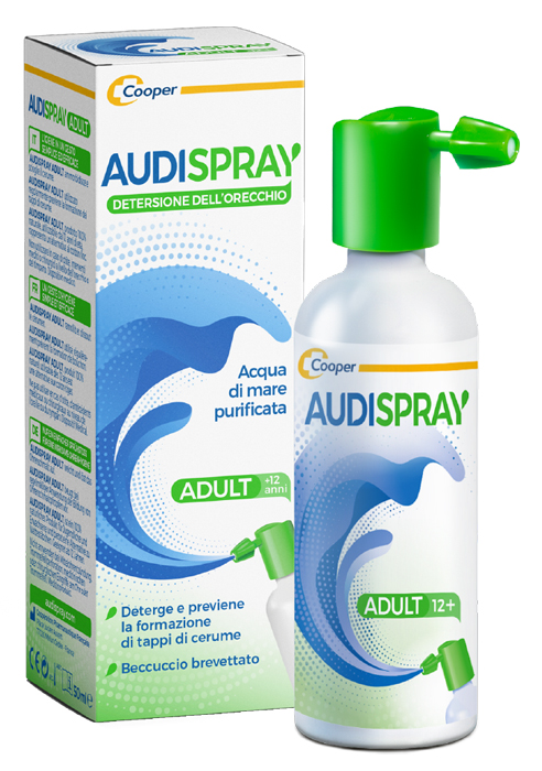 AUDISPRAY ADULT SOLUZIONE DI ACQUA DI MARE IPERTONICA SPRAY SENZA GAS DETERSIONE ORECCHIO 50 ML - Farmacia Castello Srl