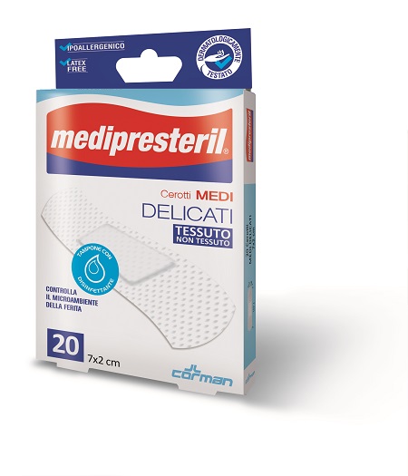 CEROTTO MEDIO MEDIPRESTERIL DELICATO TNT 7X2CM 20 PEZZI - Farmacia Castello Srl