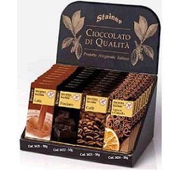 STAINER TAVOLETTA DI CIOCCOLATO FONDENTE ALL'ARANCIA E CANNELLA SENZA ZUCCHERO E SENZA GLUTINE 50 G - Farmacia Castello Srl