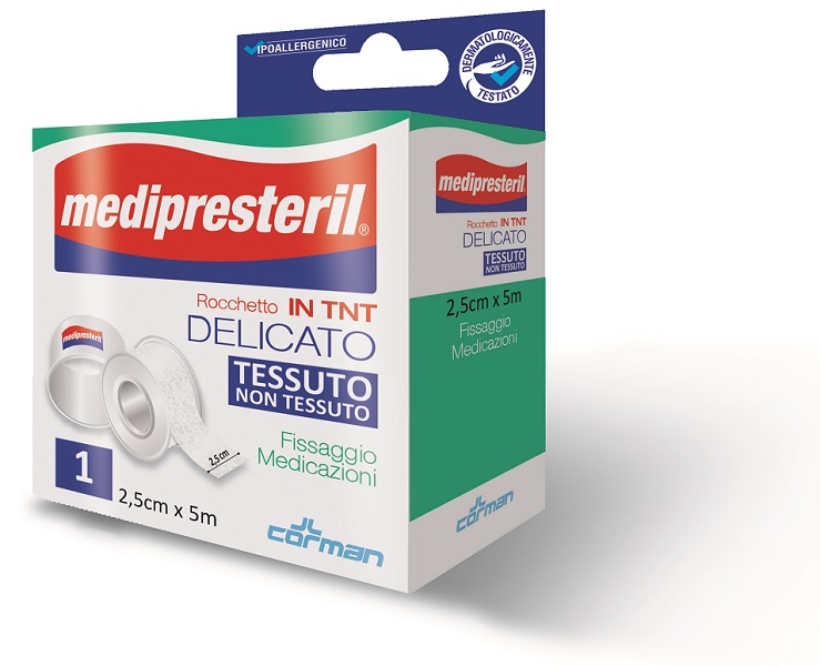 CEROTTO IN ROCCHETTO TESSUTO NON TESSUTO MEDIPRESTERIL 5X250CM - Farmacia Castello Srl