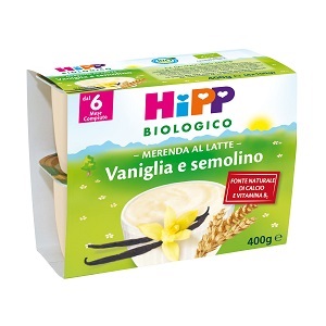 HIPP BIO HIPP BIO MERENDA AL LATTE VANIGLIA SEMOLINO 4X100 G - Farmacia Castello Srl