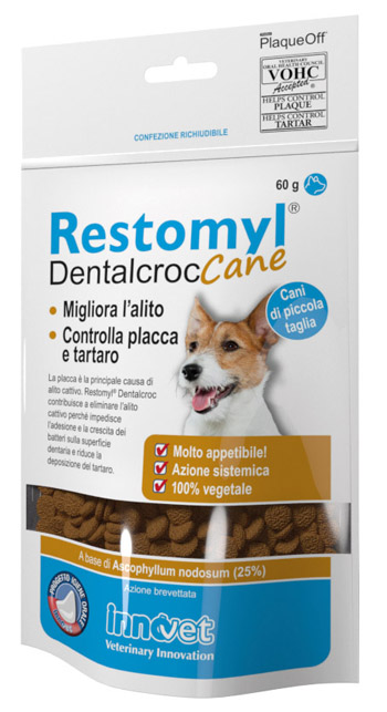 RESTOMYL DENTALCROC CANI PICCOLA TAGLIA BUSTA 60 G - Farmacia Castello Srl