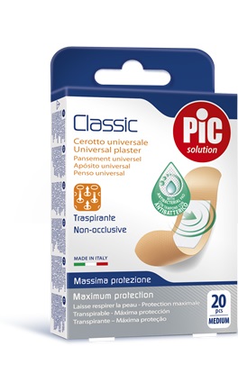 CEROTTO PIC CLASSIC 19X72 MM ANTIBATTERICO 20 PEZZI - Farmacia Castello Srl