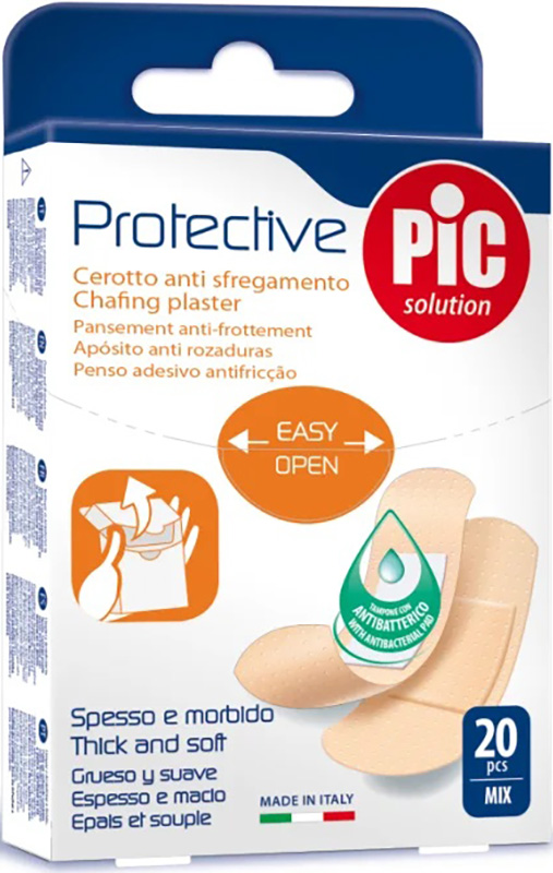 CEROTTO PIC PROTECTIVE MIX ANTIBATTERICO ANTISFREGAMENTO CON TAMPONE 20 PEZZI - Farmacia Castello Srl