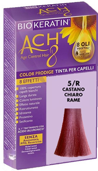 BIOKERATIN ACH8 COLOR PRODIGE 5/R CASTANO CHIARO RAME - Farmacia Castello Srl