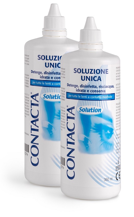 SOLUZIONE PER LENTI A CONTATTO CONTACTA 2 PEZZI 360 ML - Farmacia Castello Srl