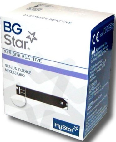 STRISCE REATTIVE MISURAZIONE GLICEMIA BGSTAR MYSTAR 25 PEZZI - Farmacia Castello Srl