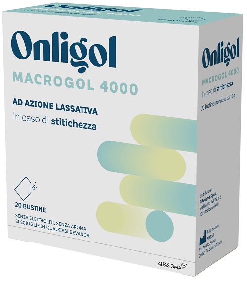 ONLIGOL MACROGOL 4000 20 BUSTINE 10 G SENZA ZUCCHERO - Farmacia Castello Srl