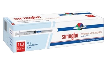 SIRINGA PER VENIPUNTURA MASTER-AID 5 ML GAUGE 23 10 PEZZI - Farmacia Castello Srl