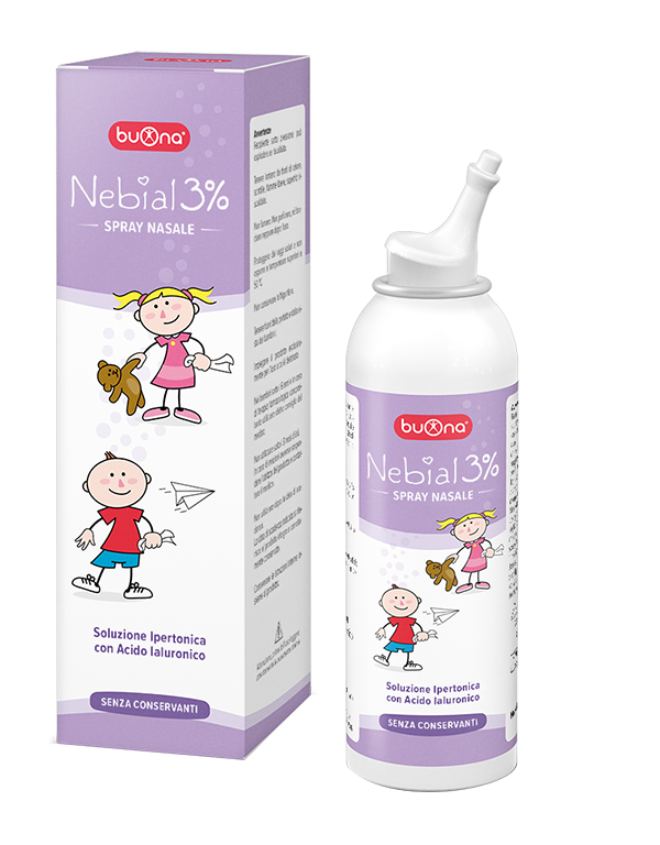NEBIAL SOLUZIONE SALINA IPERTONICA DI SODIO CLORURO AL 3% CON ACIDO IALURONICO SPRAY NASALE 100 ML - Farmacia Castello Srl