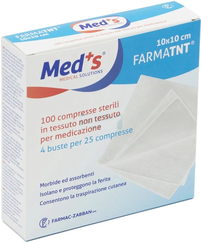 GARZA COMPRESSA MEDS TESSUTO NON TESSUTO 10X10CM 100 PEZZI - Farmacia Castello Srl