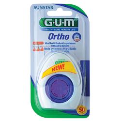 GUM ORTHO FLOSS FILO SPUGNOSO 50 PEZZI - Farmacia Castello Srl