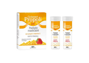GOLASEPT PROPOLI BABY 24 COMPRESSE MASTICABILI FRAGOLA - Farmacia Castello Srl