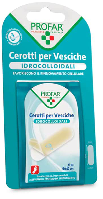 CEROTTO VESCICHE IDROCOLLOIDALE PROFAR 6X2 CM 6 PEZZI - Farmacia Castello Srl