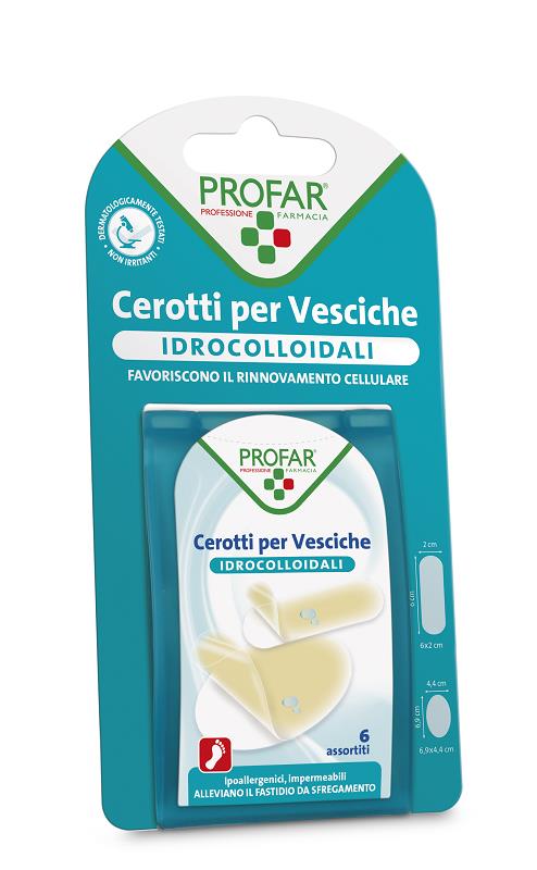 CEROTTO VESCICHE IDROCOLLOIDALE PROFAR ASSORTITI 6 PEZZI - Farmacia Castello Srl