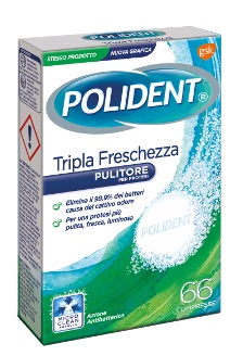 POLIDENT TRIPLA FRESCHEZZA 66 COMPRESSE - Farmacia Castello Srl