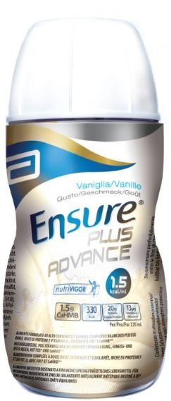 ENSURE PLUS ADVANCE VANIGLIA 4 BOTTIGLIE DA 220 ML - Farmacia Castello Srl