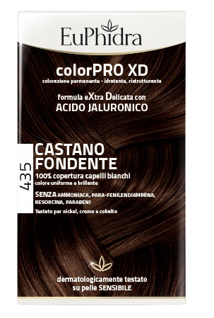 EUPHIDRA COLORPRO XD 435 CASTANO FONDENTE GEL COLORANTE CAPELLI IN FLACONE + ATTIVANTE + BALSAMO + GUANTI - Farmacia Castello Srl