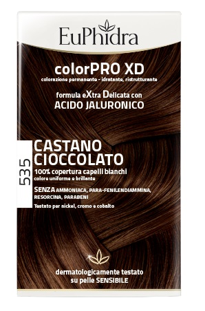 EUPHIDRA COLORPRO XD 535 CASTANO CIOCCOLATO GEL COLORANTE CAPELLI IN FLACONE + ATTIVANTE + BALSAMO + GUANTI - Farmacia Castello Srl