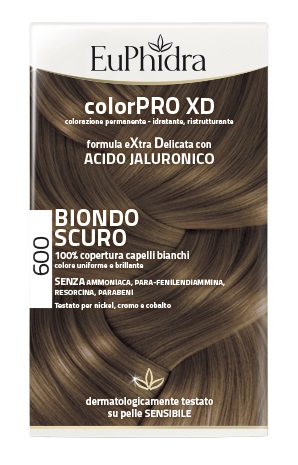 EUPHIDRA COLORPRO XD 600 BIONDO SCURO GEL COLORANTE CAPELLI IN FLACONE + ATTIVANTE + BALSAMO + GUANTI - Farmacia Castello Srl