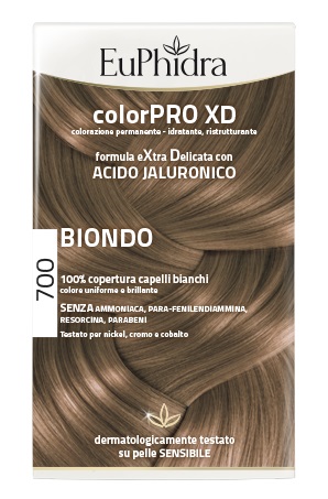 EUPHIDRA COLORPRO XD 700 BIONDO GEL COLORANTE CAPELLI IN FLACONE + ATTIVANTE + BALSAMO + GUANTI - Farmacia Castello Srl