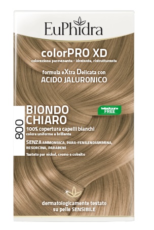 EUPHIDRA COLORPRO XD 800 BIONDO CHIARO GEL COLORANTE CAPELLI IN FLACONE + ATTIVANTE + BALSAMO + GUANTI - Farmacia Castello Srl
