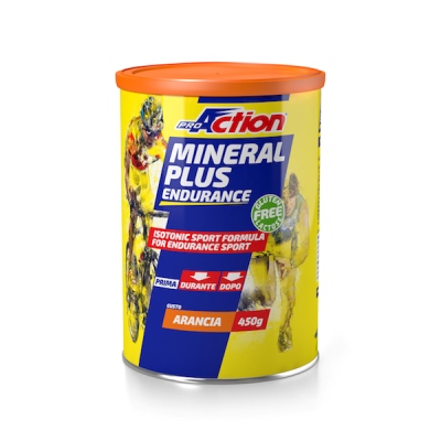 PROACTION MINERAL PLUS ENERGETICO E SALINO ISOTONICO ALL'ARANCIA 450 G - Farmacia Castello Srl