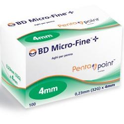 AGO PER PENNA DA INSULINA BD MICROFINE PENTAPOINT GAUGE 32 4 MM 100 PEZZI - Farmacia Castello Srl