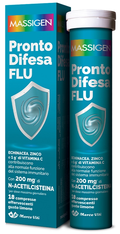 MASSIGEN PRONTO DIFESA FLU 18 COMPRESSE EFFERVESCENTI - Farmacia Castello Srl