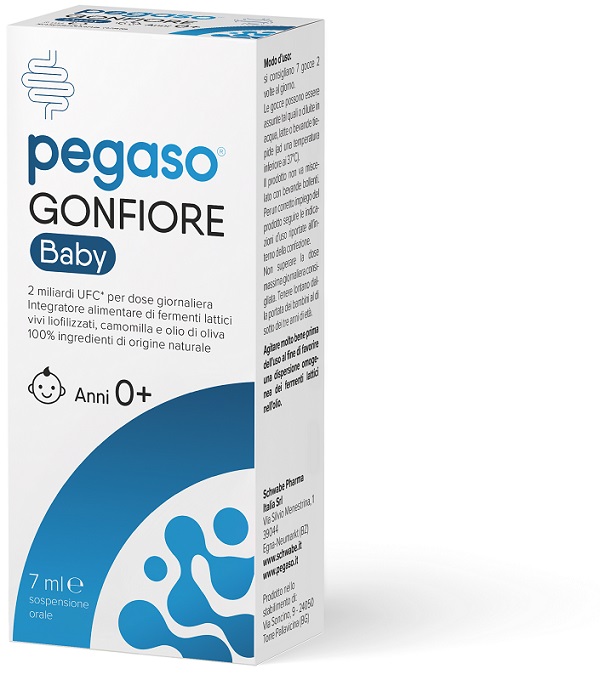 PEGASO GONFIORE BABY 1 FLACONCINO 7 ML SENZA ZUCCHERO SENZA GLUTINE NATURALMENTE PRIVO DI LATTOSIO - Farmacia Castello Srl