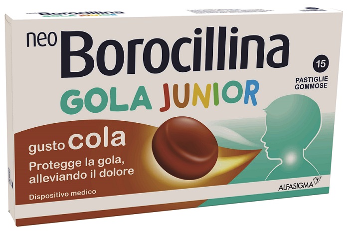 NEOBOROCILLINA GOLA JUNIOR 15 PASTIGLIE GUSTO COLA - Farmacia Castello Srl