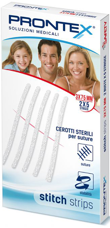 PRONTEX STITCH STRIPS 3X75 10 PEZZI - Farmacia Castello Srl