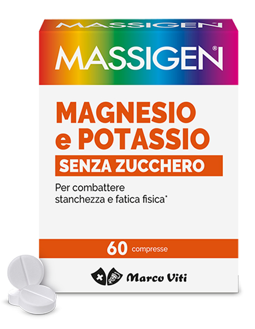 MASSIGEN MAGNESIO POTASSIO SENZA ZUCCHERI 60 COMPRESSE - Farmacia Castello Srl