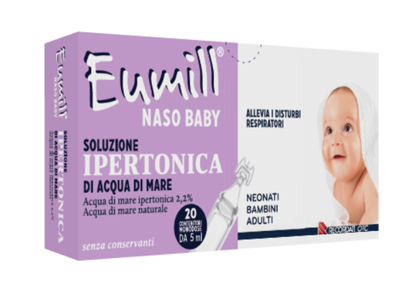 EUMILL NASO BABY SOLUZIONE IPERTONICA 20 CONTENITORI MONODOSE 5 ML - Farmacia Castello Srl