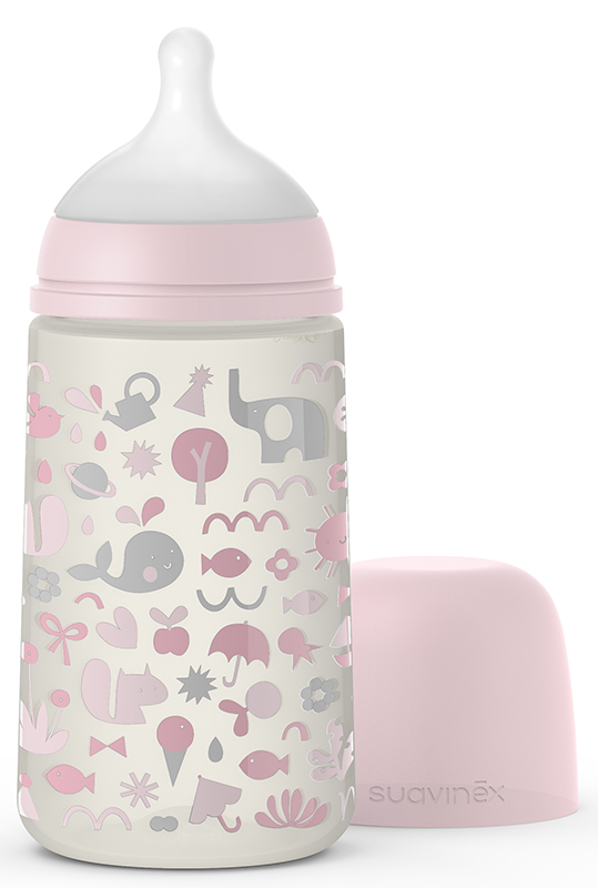 SUAVINEX MEMORIES BIBERON SILICONE DA 270ML SX PRO ROSA - Farmacia Castello Srl