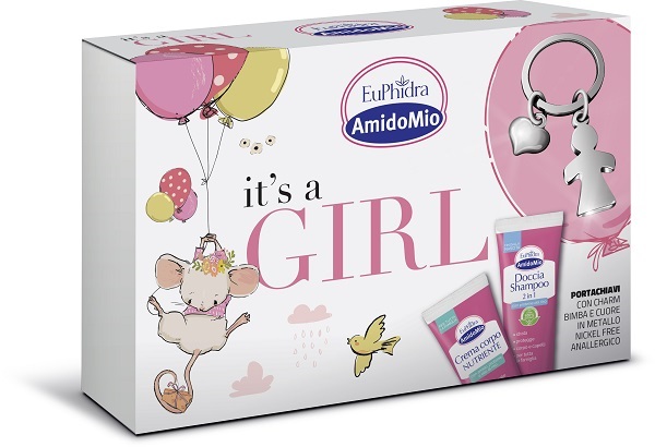EUPHIDRA AMIDOMIO IT'S A GIRL COFANETTO CON 1 DOCCIA SHAMPOO 2IN1+1 CREMA CORPO+PORTACHIAVI - Farmacia Castello Srl