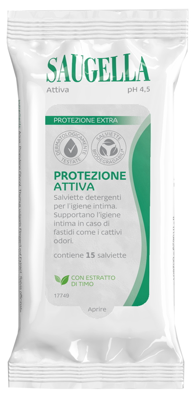 SAUGELLA ATTIVA SALVIETTINE 15 PEZZI - Farmacia Castello Srl