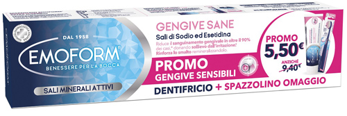 EMOFORM GENGIVE SANE DENTIFRICIO 100 ML + SPAZZOLINO EXTRA MORBIDO IN OMAGGIO - Farmacia Castello Srl