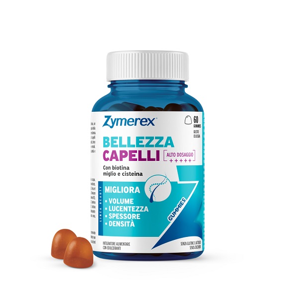 ZYMEREX BELLEZZA CAPELLI 60 GUMMIES GUSTO CILIEGIA CON EDULCORANTI SENZA ZUCCHERI SENZA GLUTINE SENZA LATTOSIO - Farmacia Castello Srl